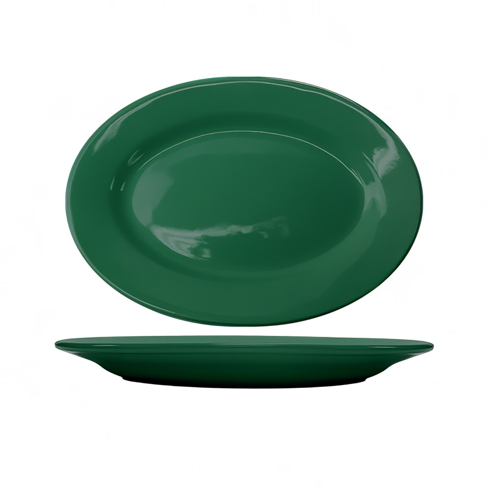 129-CA13G 11 1/2" x 8 1/4" Oval Cancun™ Platter - Ceramic, Green