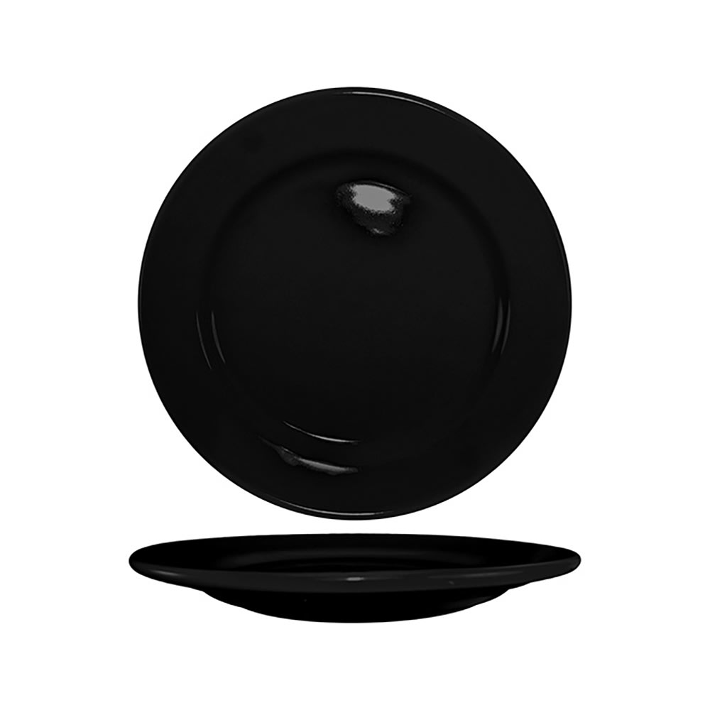 129-CA8B 9" Round Cancun™ Plate - Ceramic, Black
