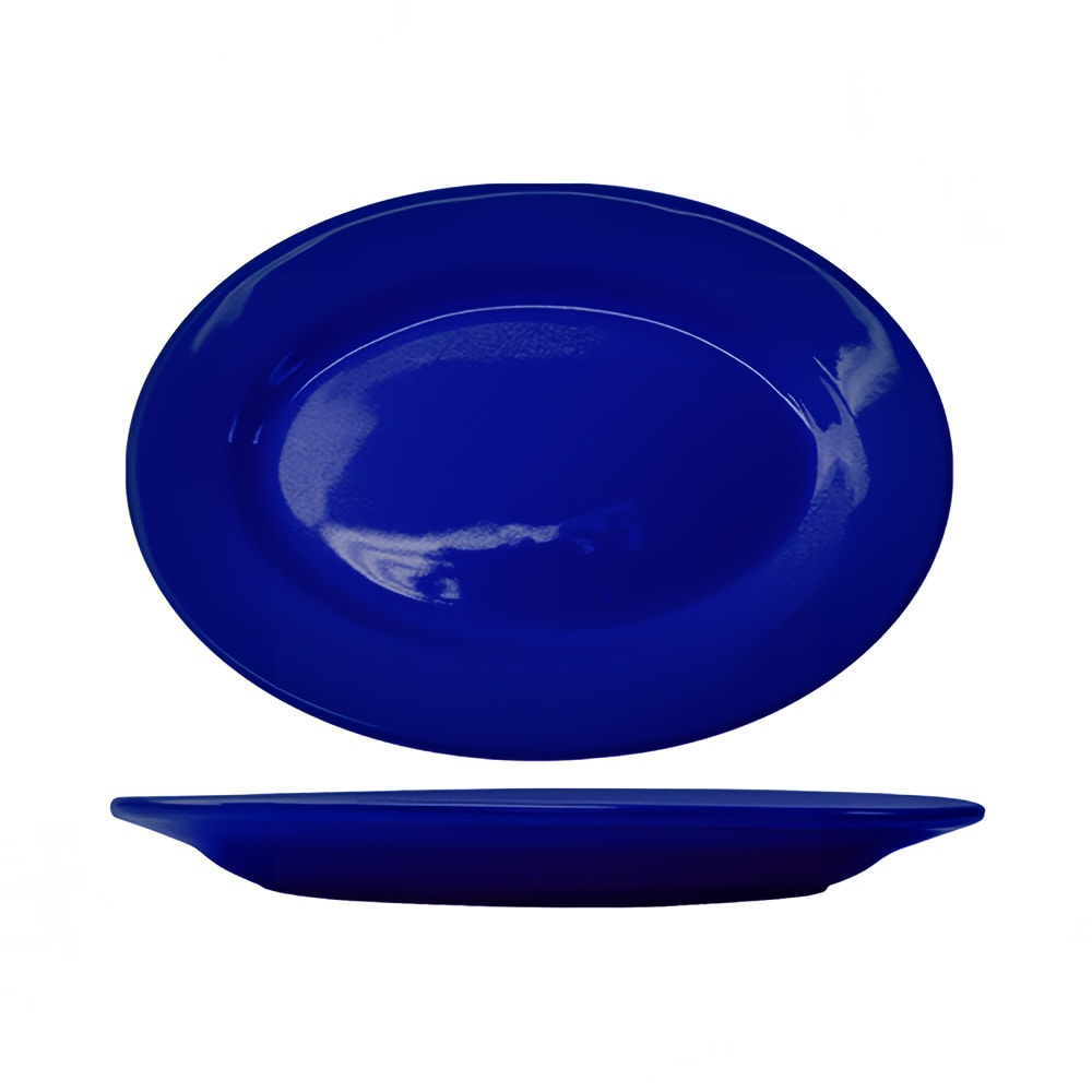 129-CA14CB 12 1/2" x 9" Oval Cancun™ Platter - Ceramic, Cobalt Blue