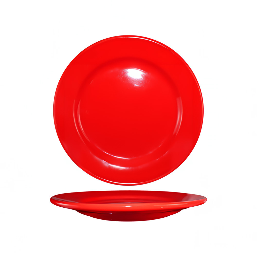 129-CA7CR 7 1/8" Round Cancun™ Plate - Ceramic, Crimson Red
