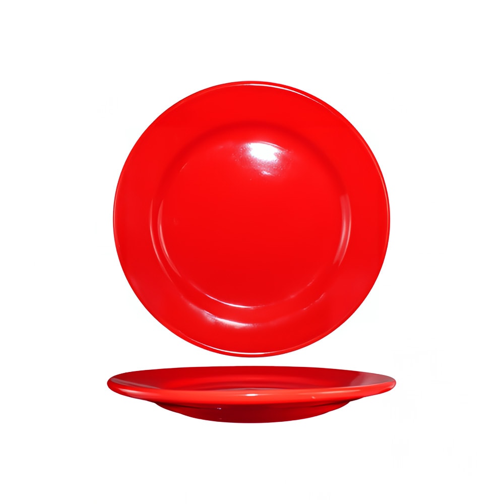 129-CA6CR 6 5/8" Round Cancun™ Plate - Ceramic, Crimson Red