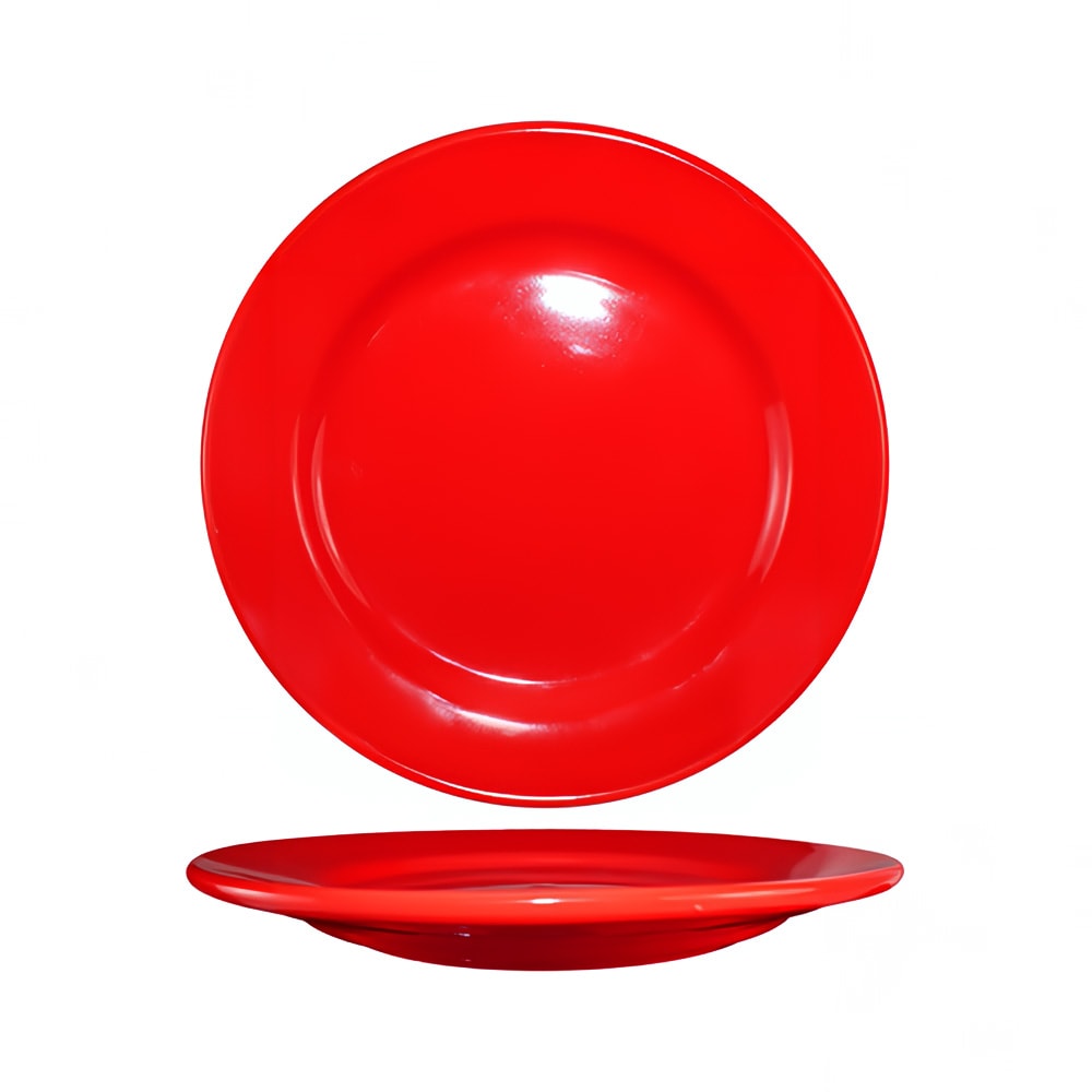 129-CA8CR 9" Round Cancun™ Plate - Ceramic, Crimson Red