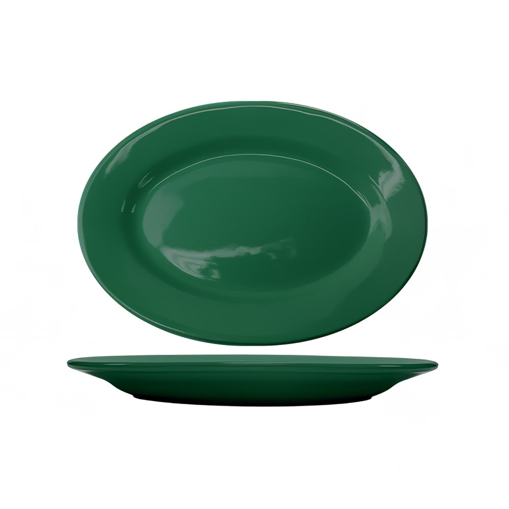 129-CA12G 10 3/8" x 7 1/4" Oval Cancun™ Platter - Ceramic, Green