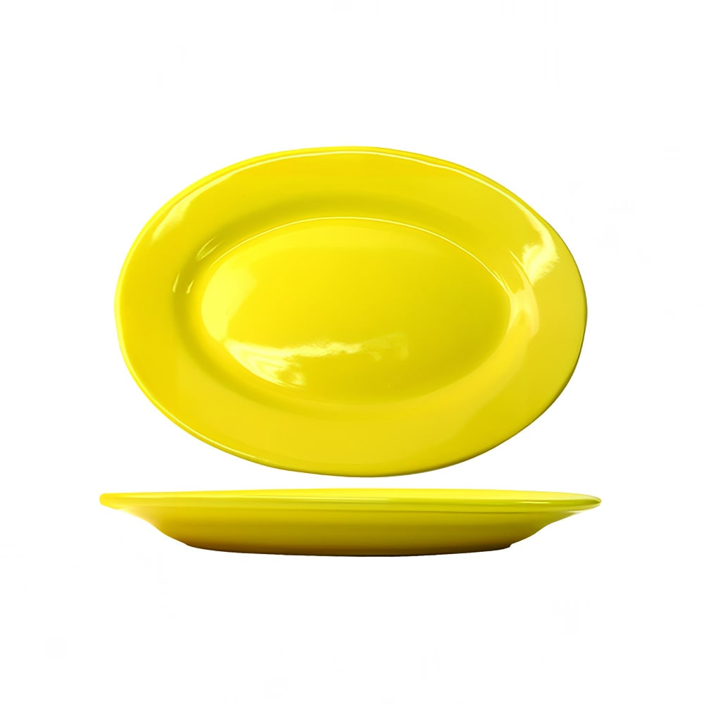129-CA13Y 11 1/2" x 8 1/4" Oval Cancun™ Platter - Ceramic, Yellow