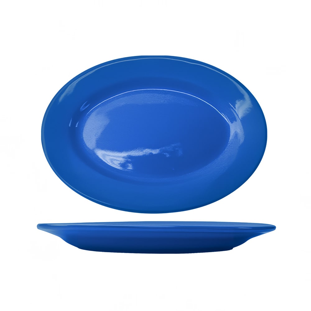 129-CA14LB 12 1/2" x 9" Oval Cancun™ Platter - Ceramic, Light Blue