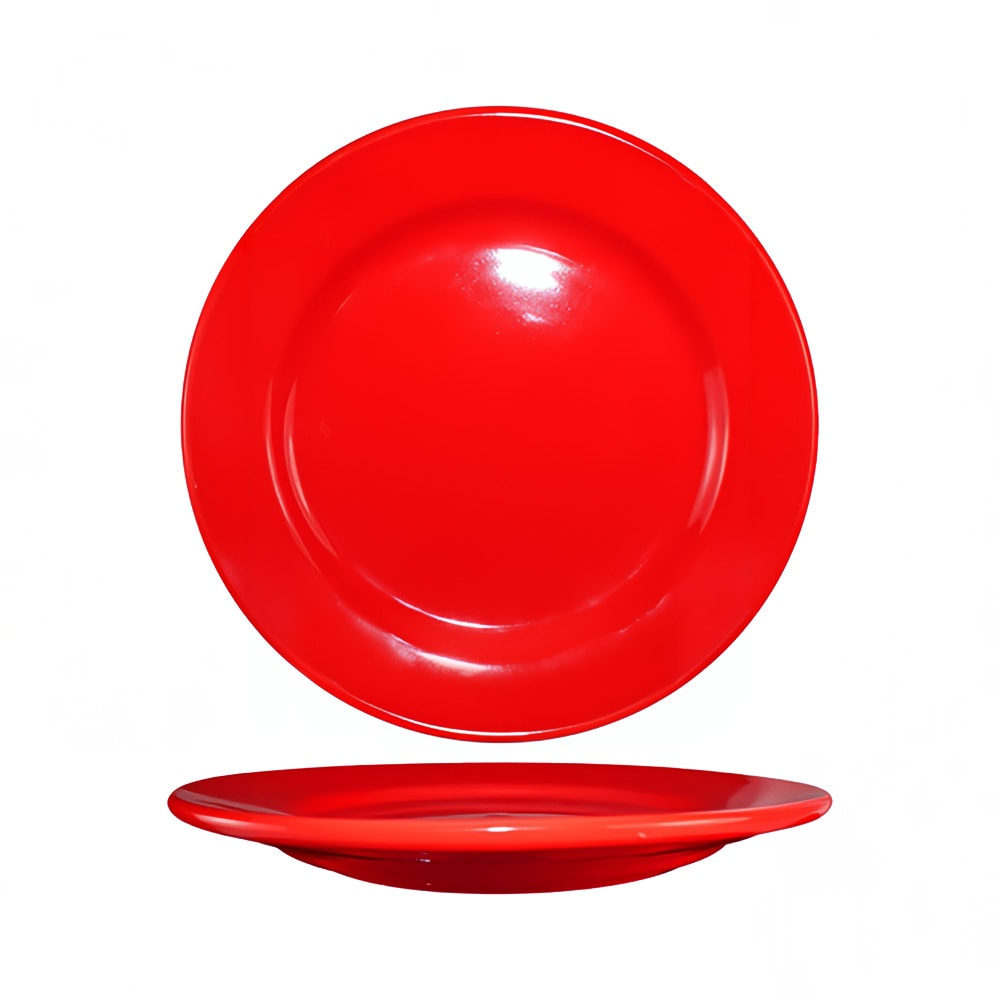 129-CA21CR 12" Round Cancun™ Plate - Ceramic, Crimson Red