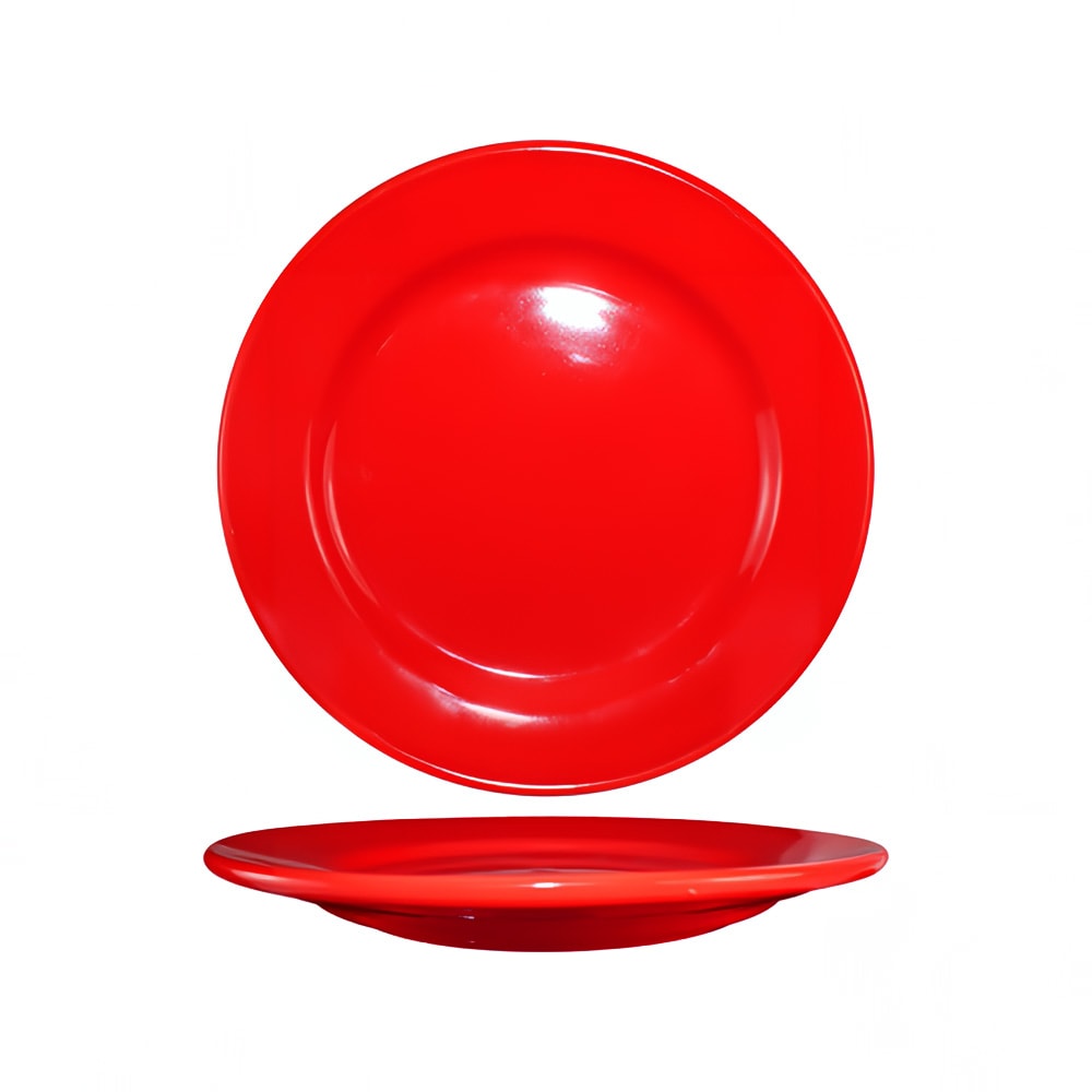 129-CA16CR 10 1/4" Round Cancun™ Plate - Ceramic, Crimson Red