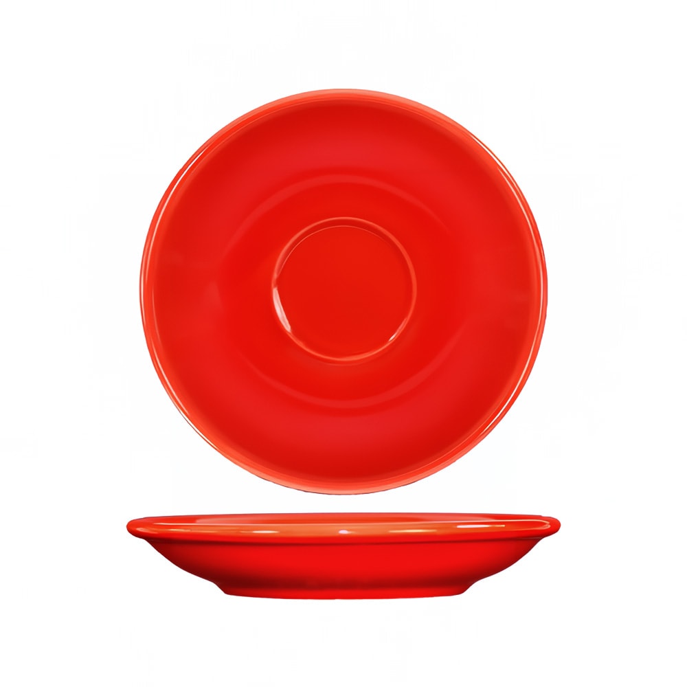 129-CA36CR 5 1/8" Round Cancun™ A.D. Saucer - Ceramic, Crimson Red