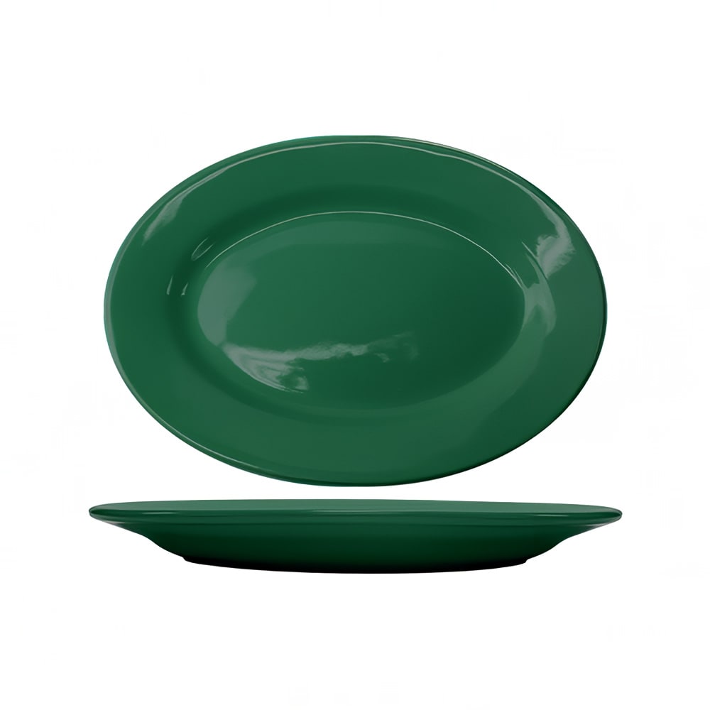 129-CA14G 12 1/2" x 9" Oval Cancun™ Platter - Ceramic, Green