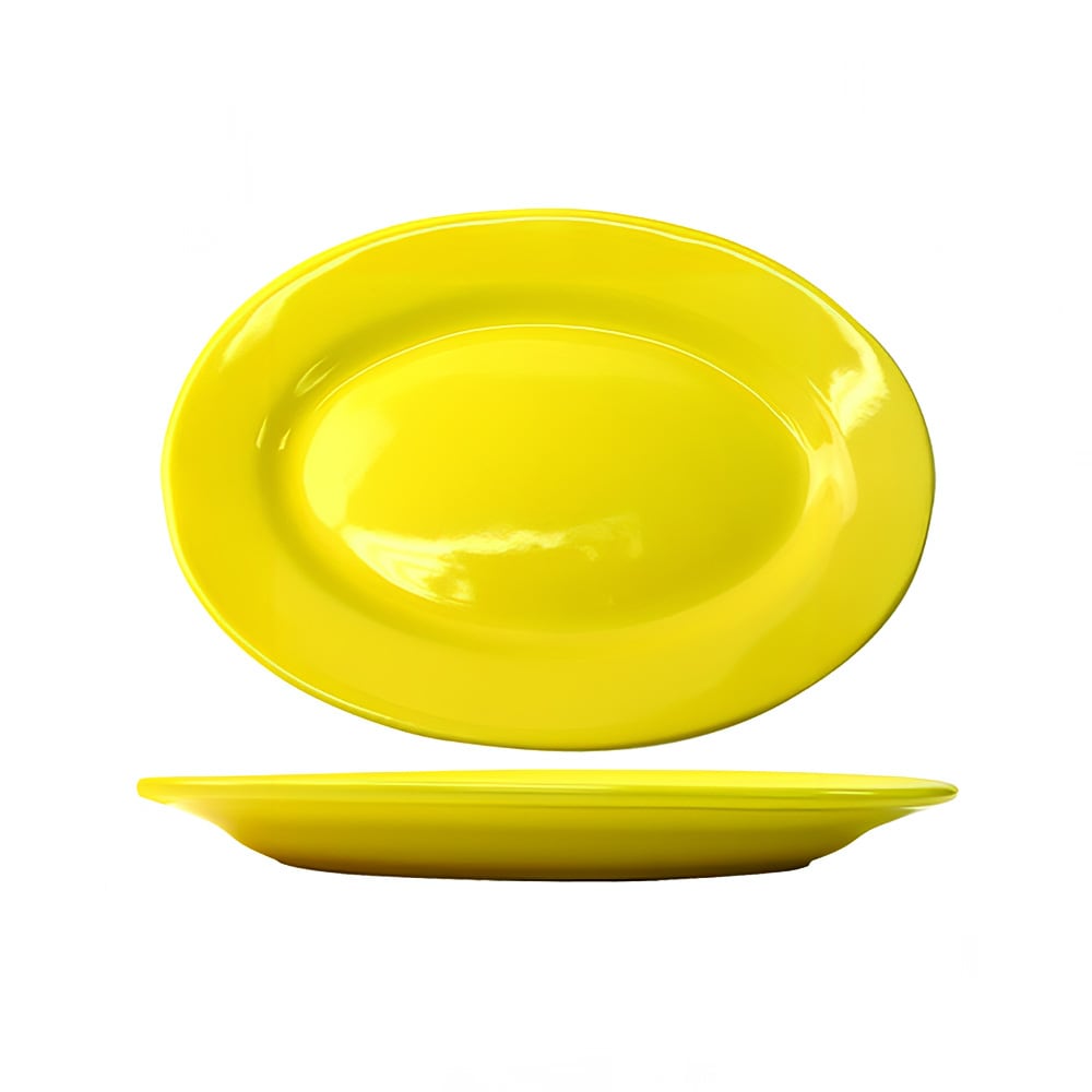 129-CA14Y 12 1/2" x 9" Oval Cancun™ Platter - Ceramic, Yellow
