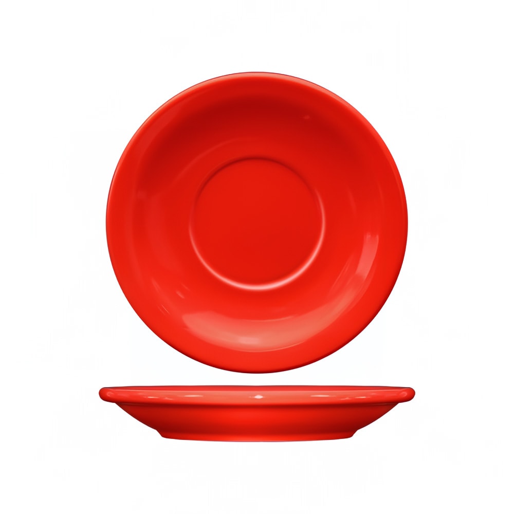 129-CAN2CR 5 1/2" Round Cancun™ Saucer - Ceramic, Crimson Red