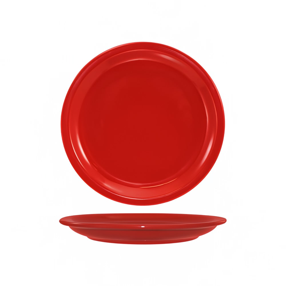 129-CAN6CR 6 1/2" Round Cancun™ Plate - Ceramic, Crimson Red
