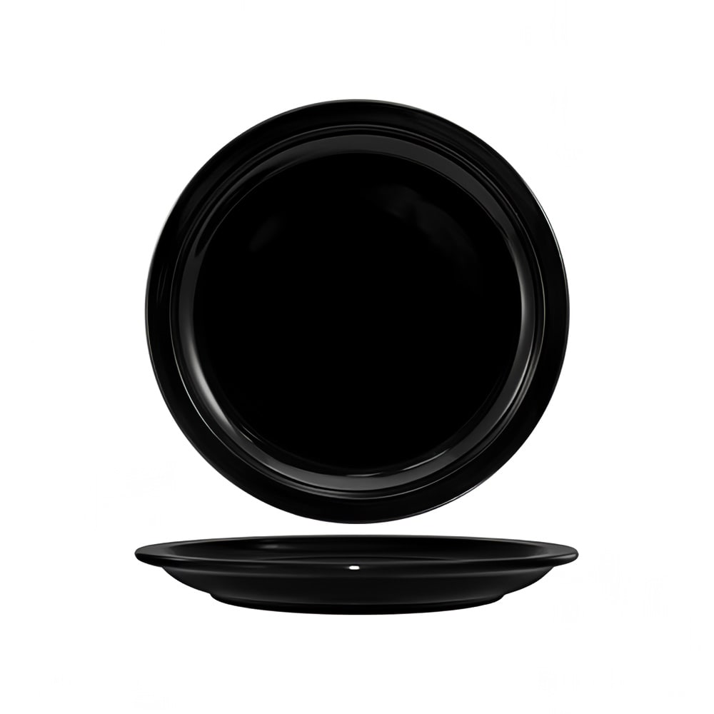 129-CAN7B 7 1/4" Round Cancun™ Plate - Ceramic, Black