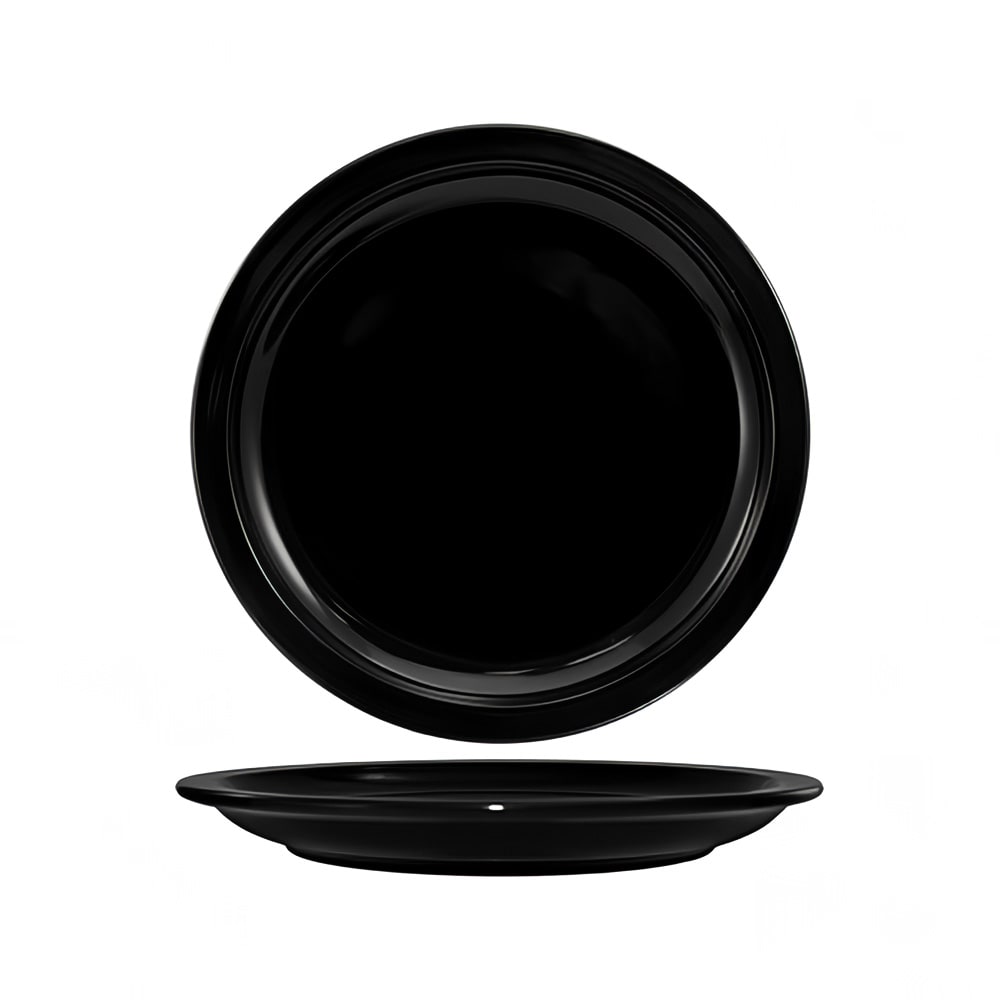 129-CAN8B 9" Round Cancun™ Plate - Ceramic, Black
