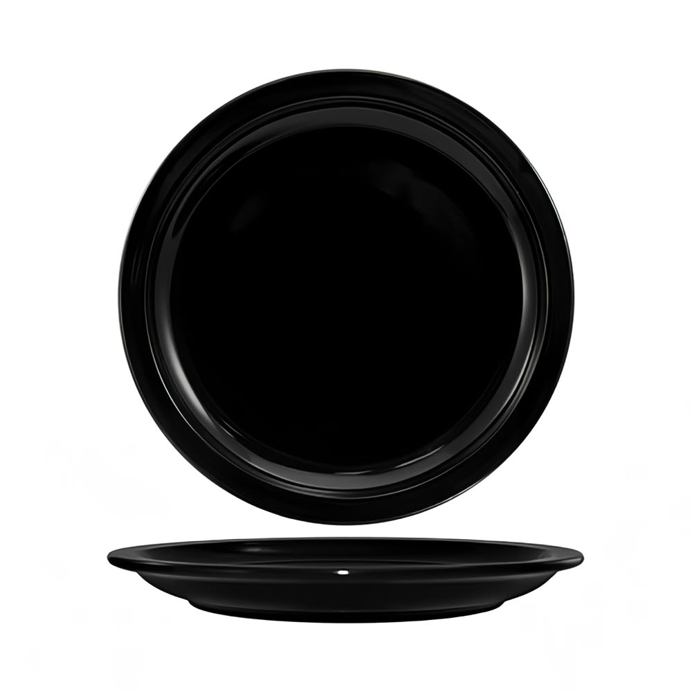 129-CAN9B 9 1/2" Round Cancun™ Plate - Ceramic, Black