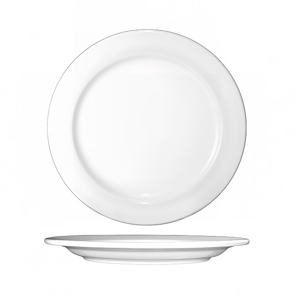 129-DO21 12" Round Dover™ Plate - Porcelain, European White