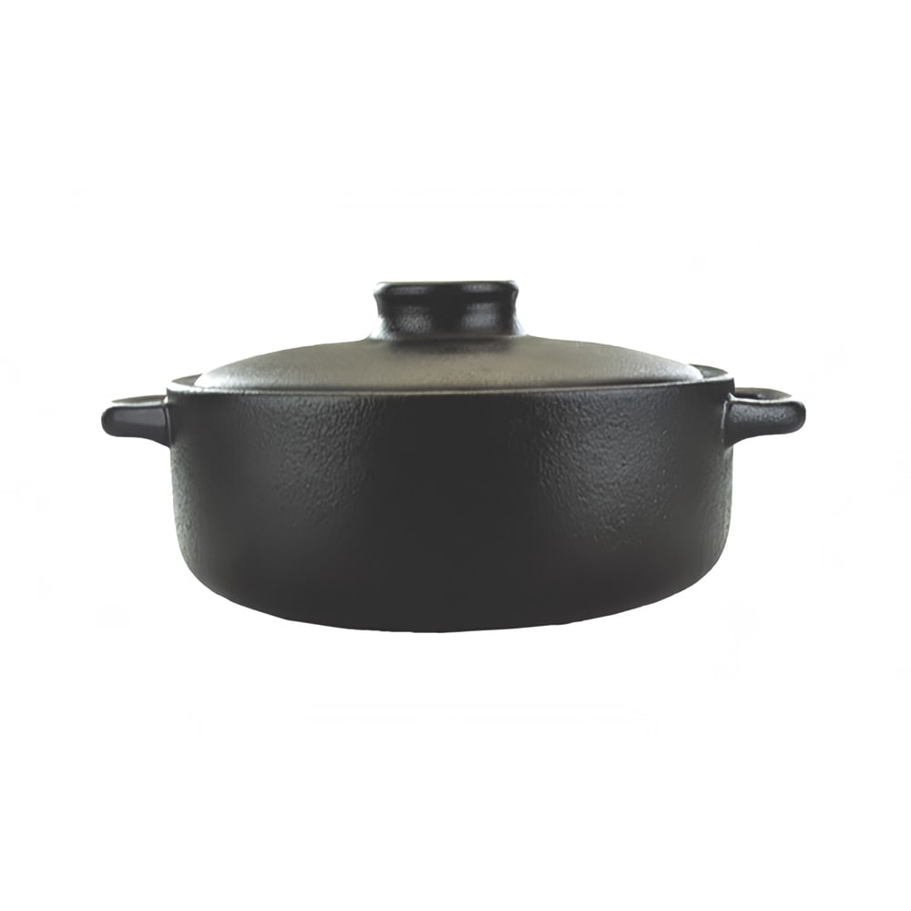 129-CAS40B 8 oz Round Casserole Dish - Ceramic, Black