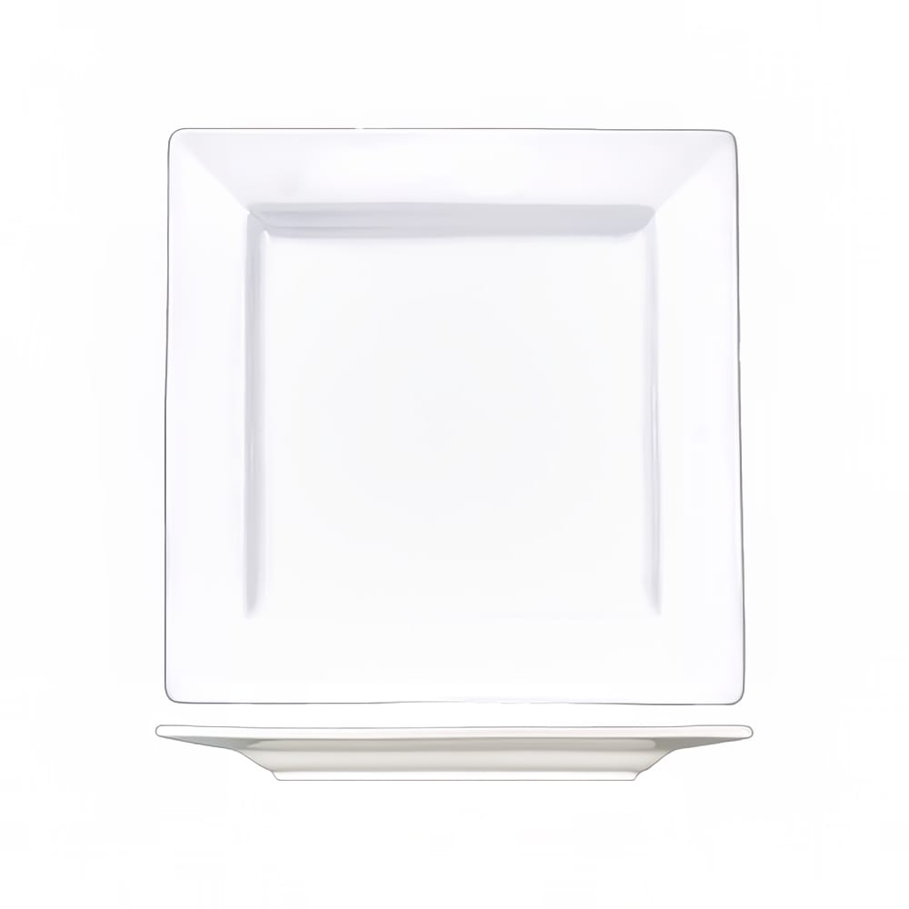129-EL7 7 1/4" Square Elite™ Plate - Porcelain, Bright White