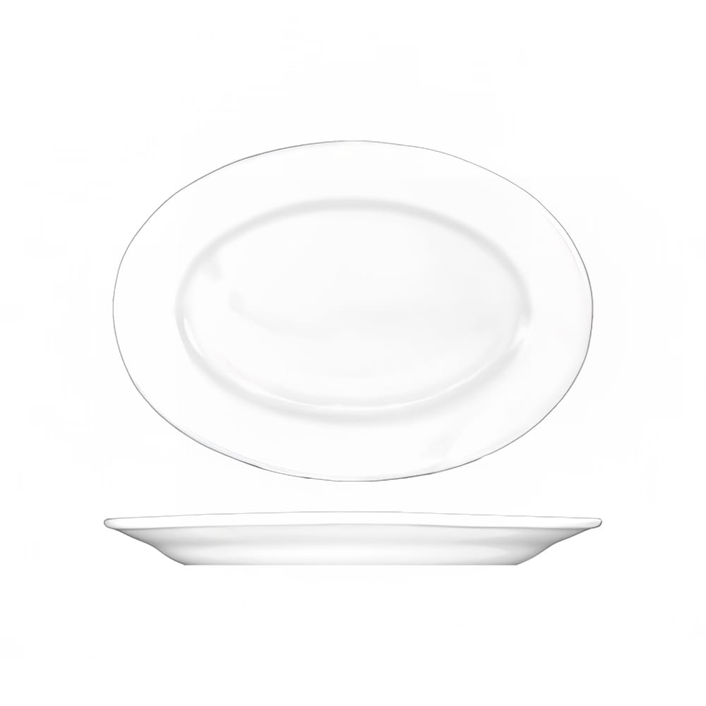 129-DO80 7 1/8" x 4 5/8" Oval Dover™ Platter - Porcelain, European White