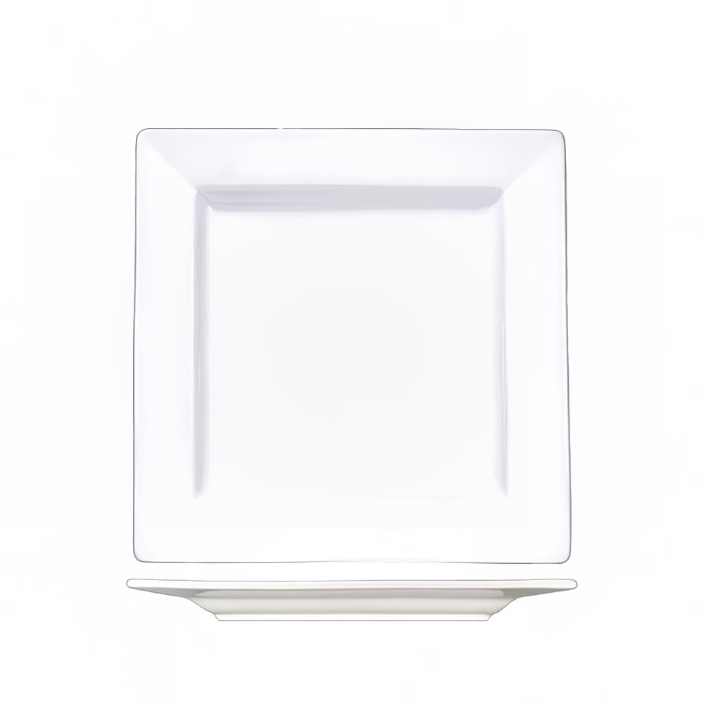 129-EL10 10 3/4" Square Elite™ Plate - Porcelain, Bright White