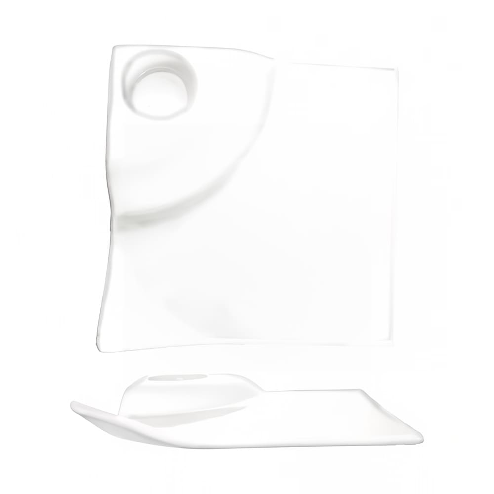 129-EL800 8" Square Elite™ Party Plate - Porcelain, Bright White