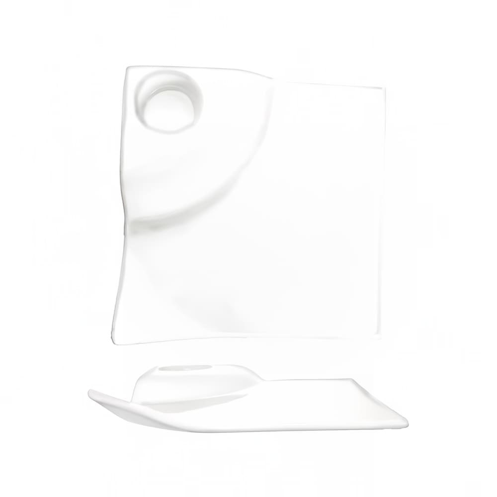129-EL1000 10" Square Elite™ Party Plate - Porcelain, Bright White