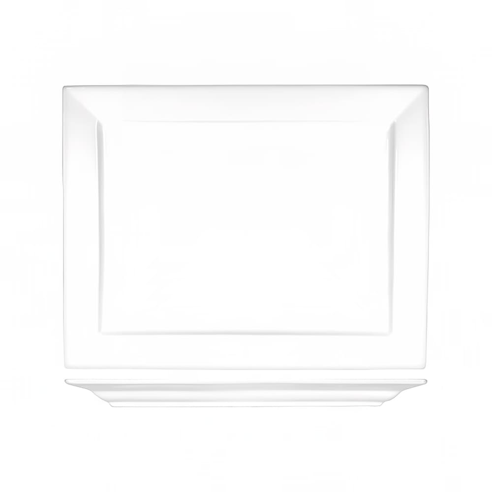 129-EL25 14" x 10 7/8" Rectangular Elite™ Platter - Porcelain, Bright White