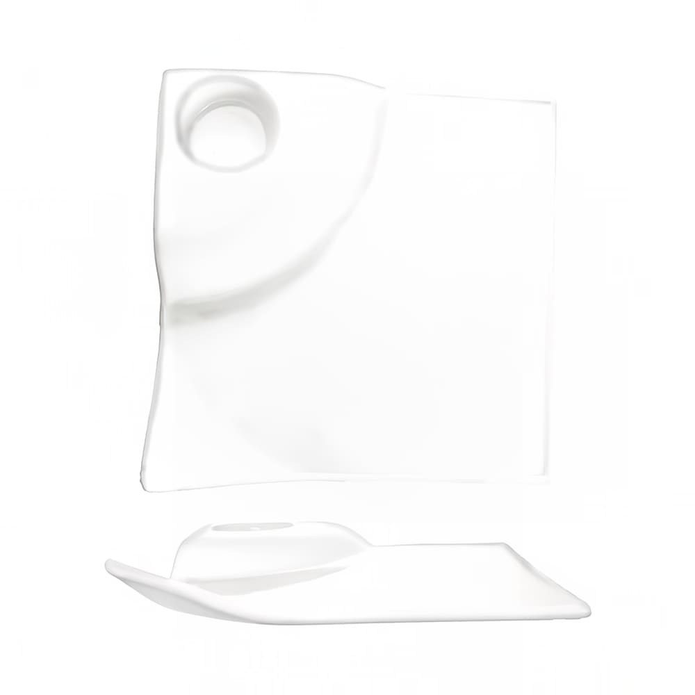 129-EL1200 12" Square Elite™ Party Plate - Porcelain, Bright White