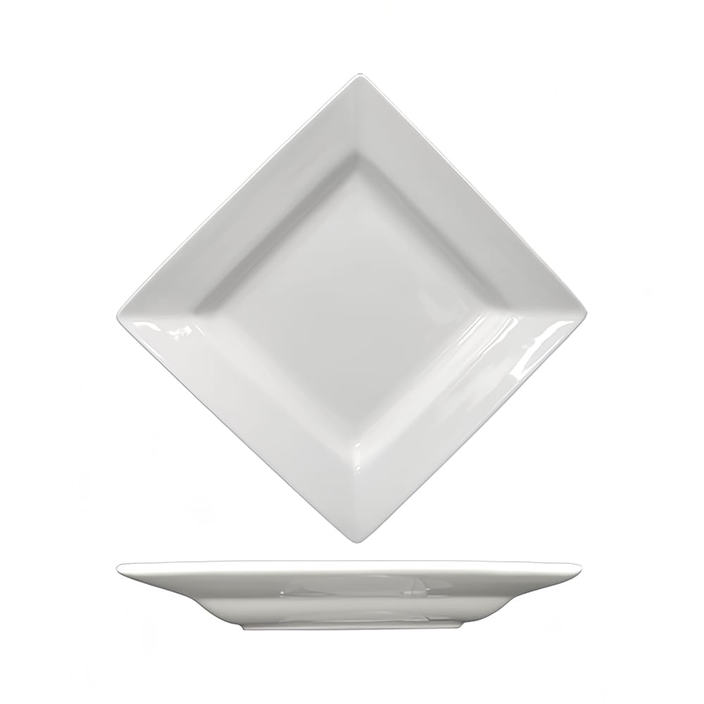 129-EL208 8" Square Elite™ Platter - Porcelain, Bright White