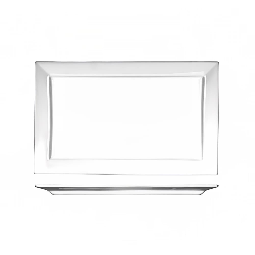129-EL27 11" x 6 3/4" Rectangular Elite™ Platter - Porcelain, Bright White