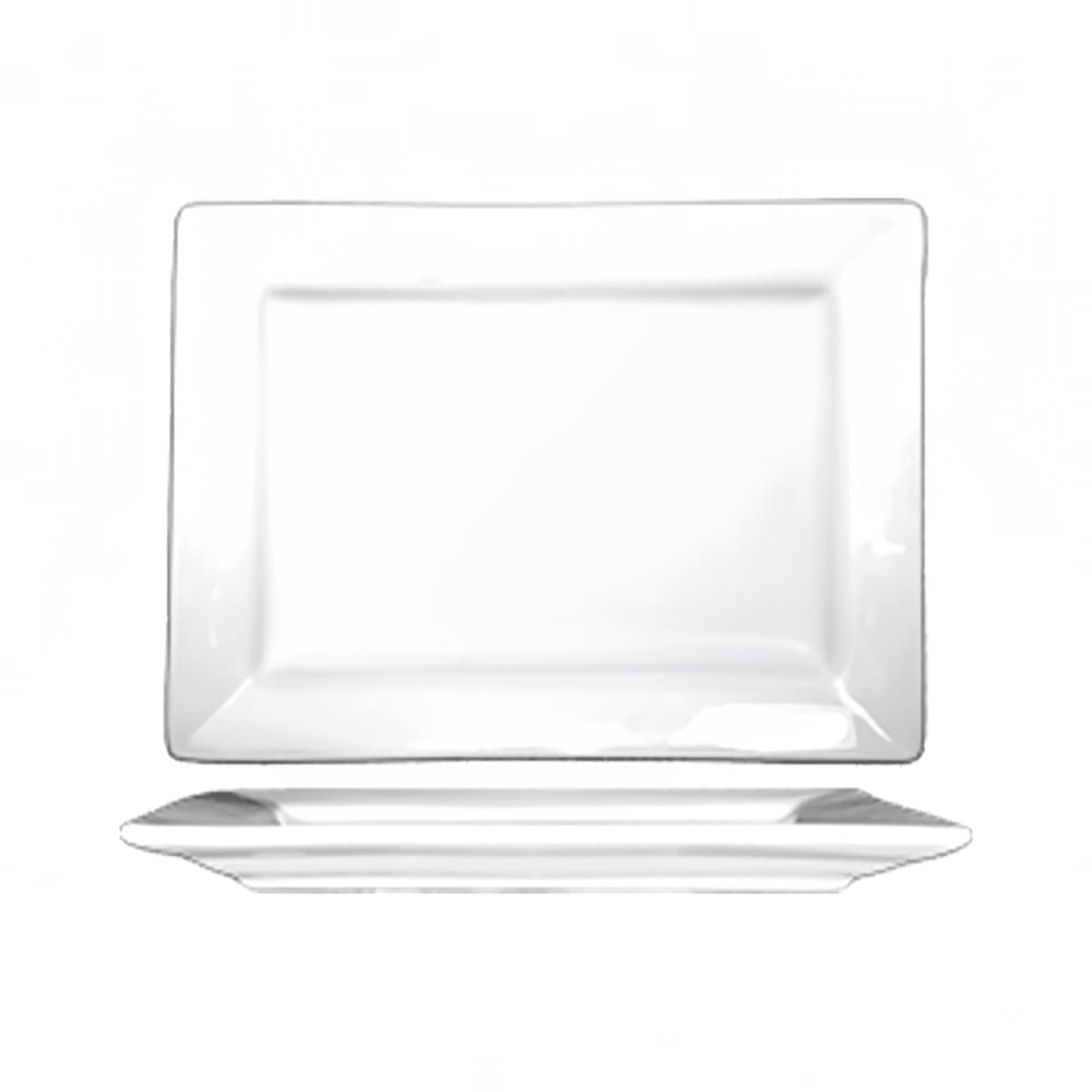 129-EL28 8" x 5 5/8" Rectangular Elite™ Platter - Porcelain, Bright White