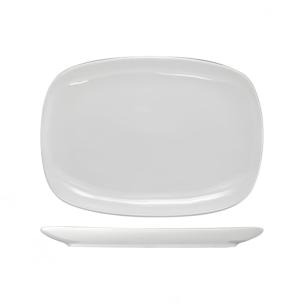 129-QP12 12" x 9" Rectangular Quad™ Platter - Porcelain, European White