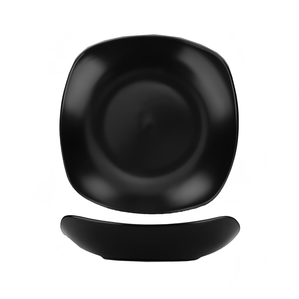 129-QP18MB 16 oz Square Quad™ Soup Bowl/Plate - Porcelain, Matte Black