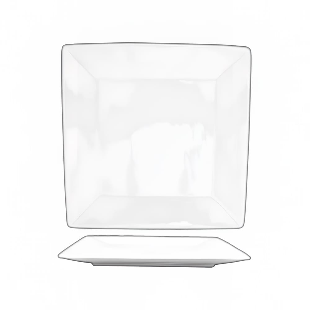 129-SP10 10" Square Slope™ Plate - Porcelain, Bright White