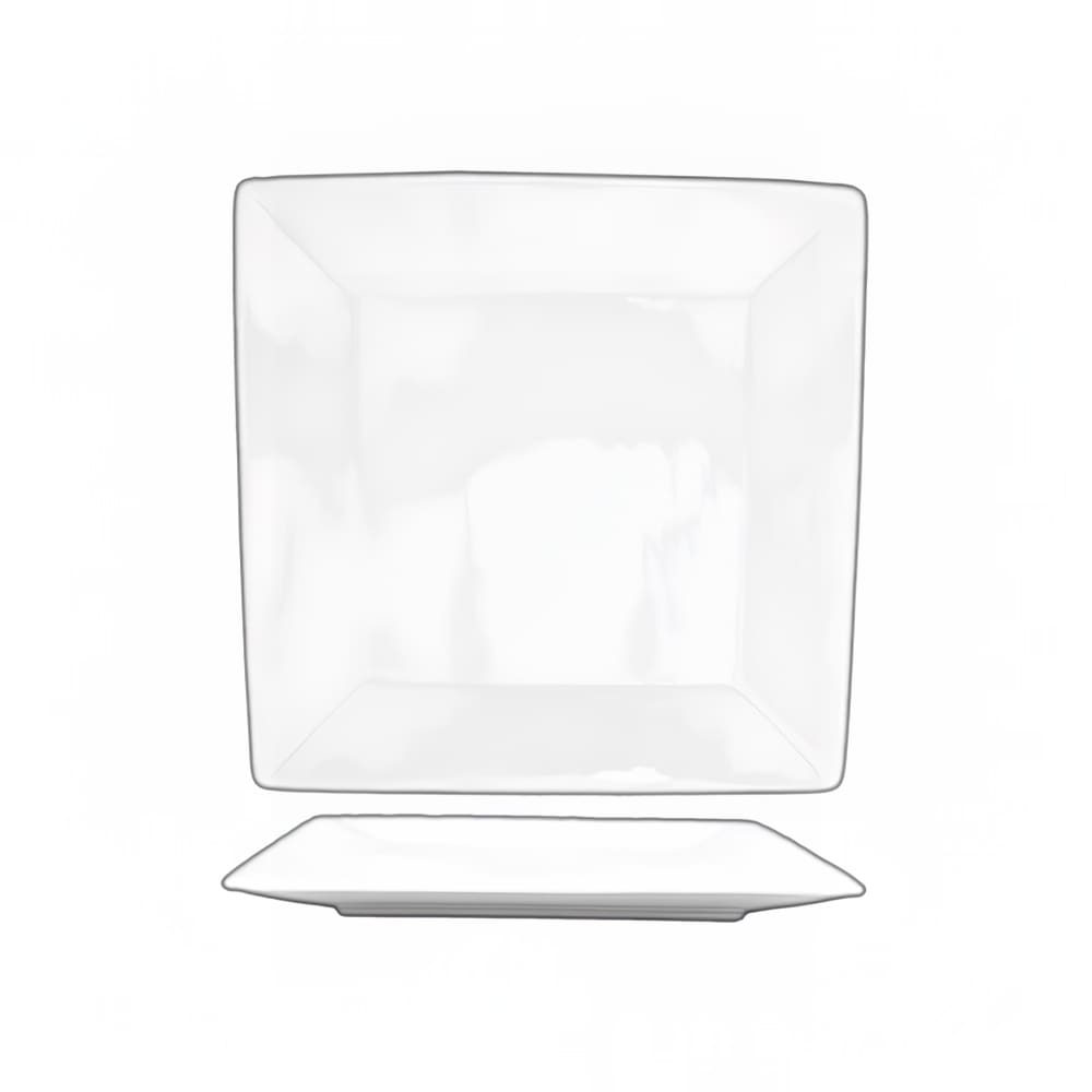 129-SP9 9" Square Slope™ Plate - Porcelain, Bright White