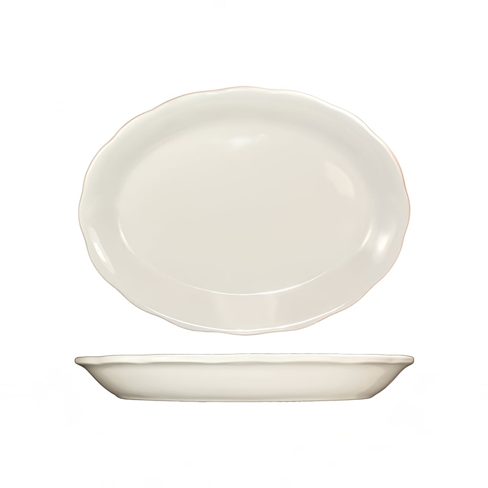 129-VI13 11 1/2" x 8 5/8" Oval Victoria™ Platter - Ceramic, American White