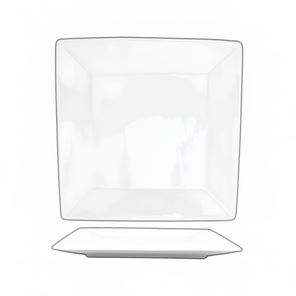 129-SP20 11 1/4" Square Slope™ Plate - Porcelain, Bright White
