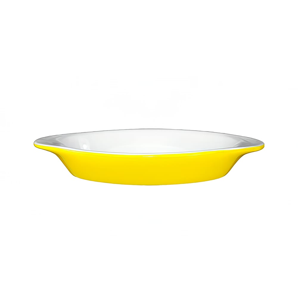 129-WRO8EWY 8 oz. Oval, Welsh Rarebit - Stoneware, Yellow/European White