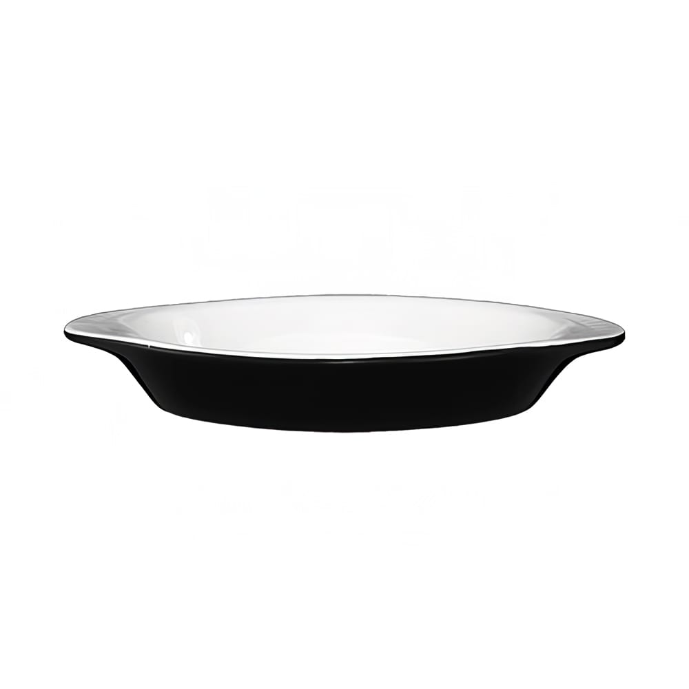 129-WRO8EWB 8 oz. Oval, Welsh Rarebit - Stoneware, Black/European White