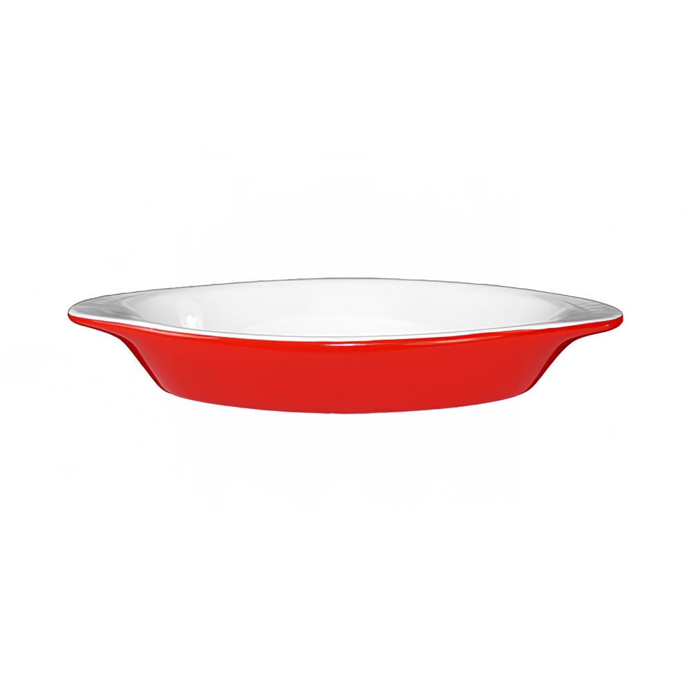 129-WRO8EWCR 8 oz. Oval, Welsh Rarebit - Stoneware, Crimson Red/European White