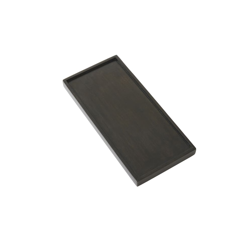 166-MWP14 14 1/4" x 6 5/8" Rectangular Upton Platter - Mango Wood, Espresso