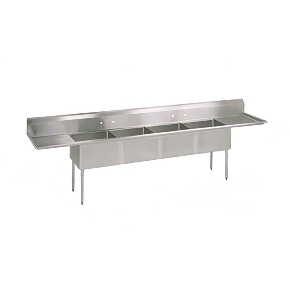 416-E4S8162014T18 100" 4 Compartment Sink w/ 16"L x 20"W Bowl, 14" Deep