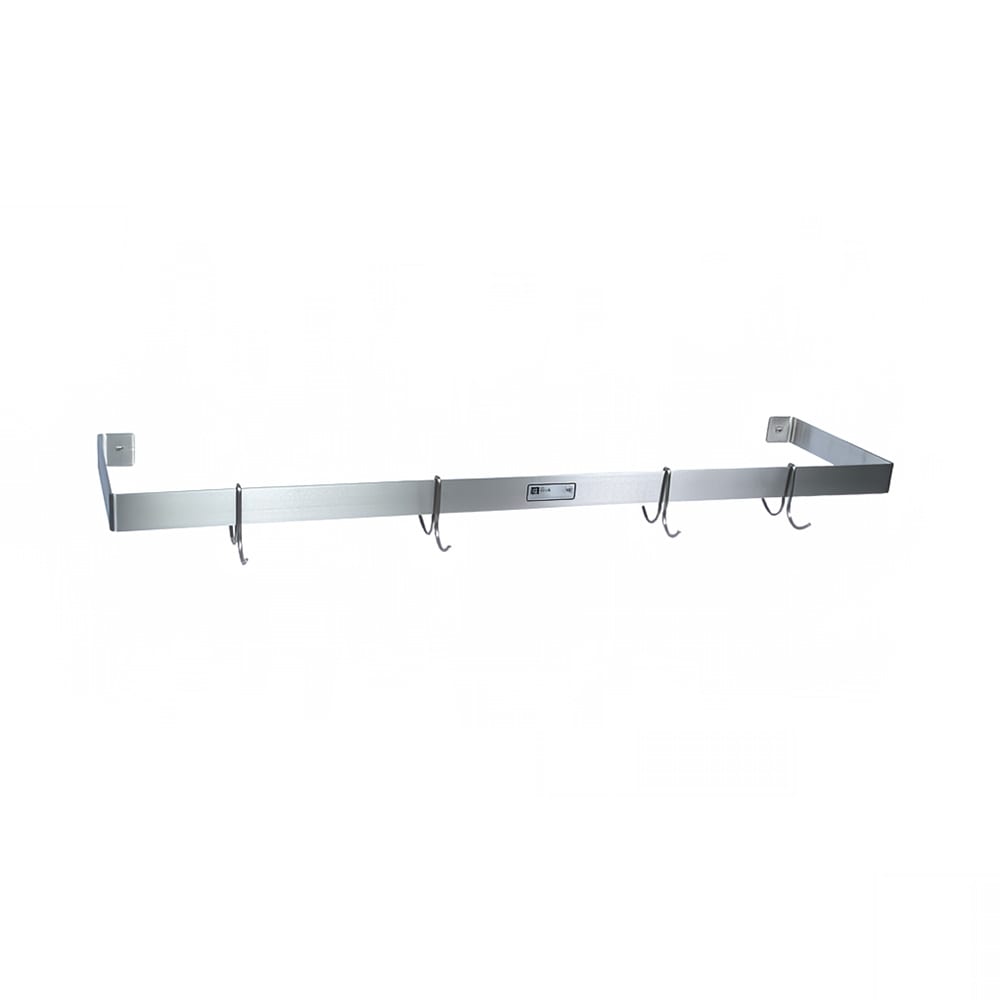 416-PRW13 72" Wall-Mount Pot Rack w/ (6) Double Hooks, Stainless Steel