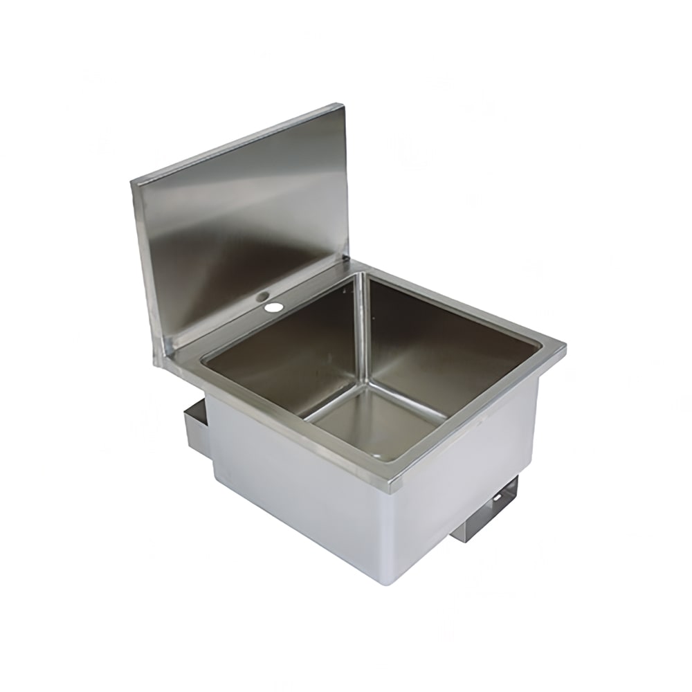 416-PBHSW1616 Wall Mount Commercial Hand Sink w/ 16"L x 16"W x 10"D Bowl, Basket D...