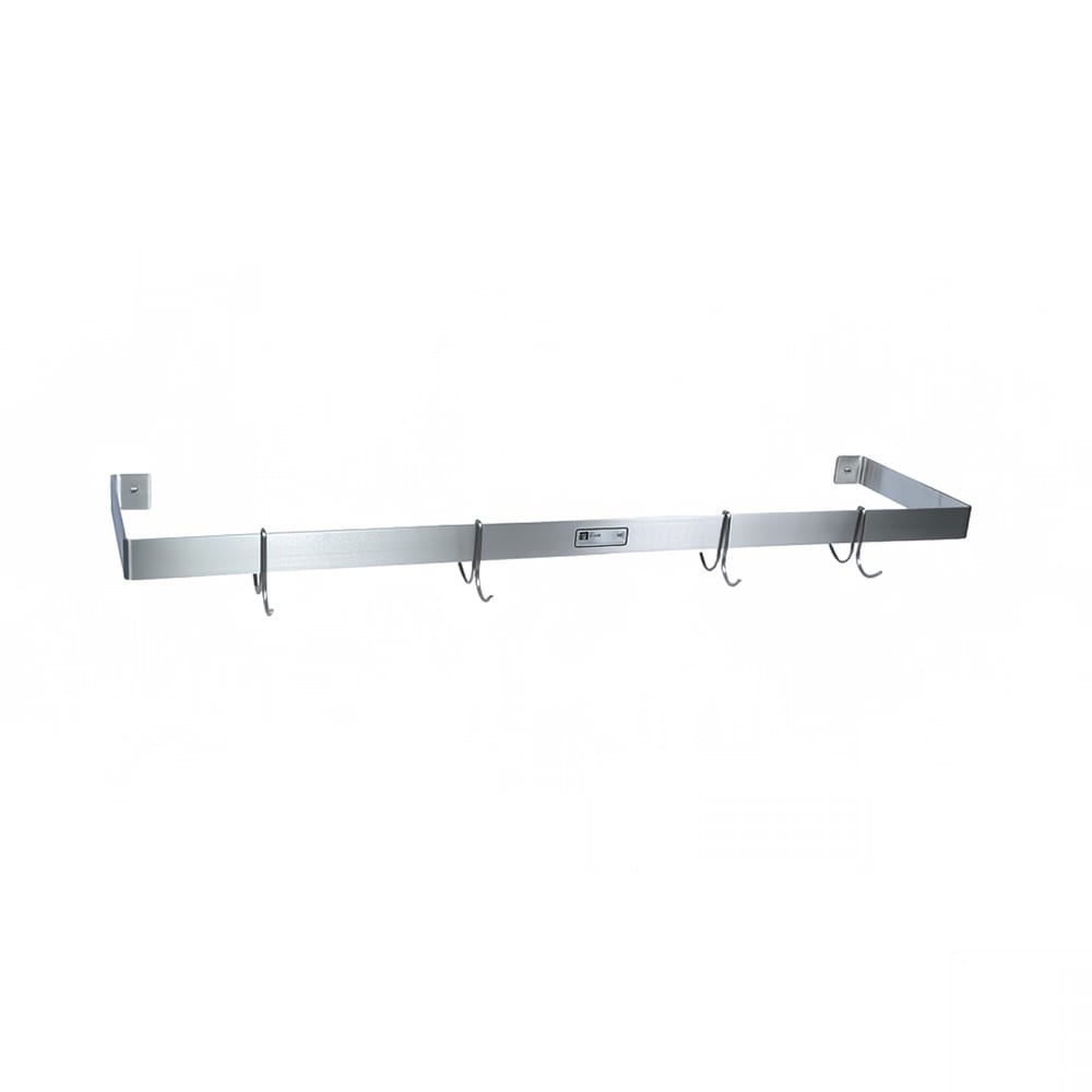 416-PRW12 60" Wall-Mount Pot Rack w/ (5) Double Hooks, Stainless Steel