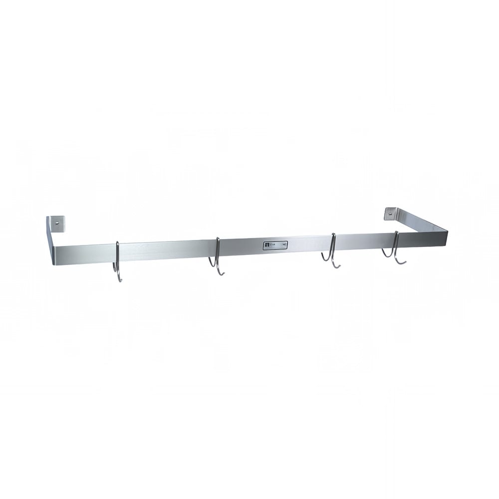 416-PRW15 120" Wall-Mount Pot Rack w/ 10 Double Hooks, Stainless Steel