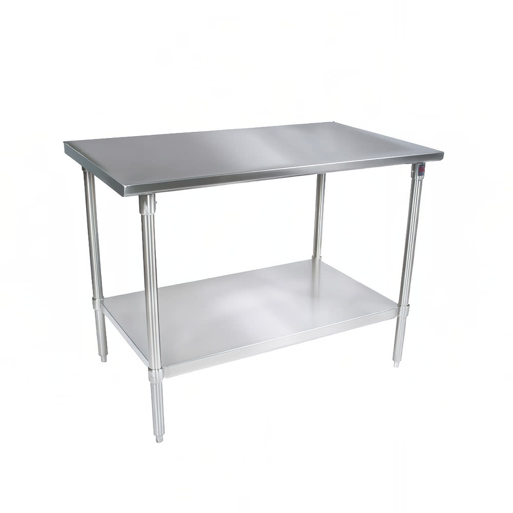 416-ST42436GSK 36" 14 ga Work Table w/ Undershelf & 300 Series Stainless Flat Top