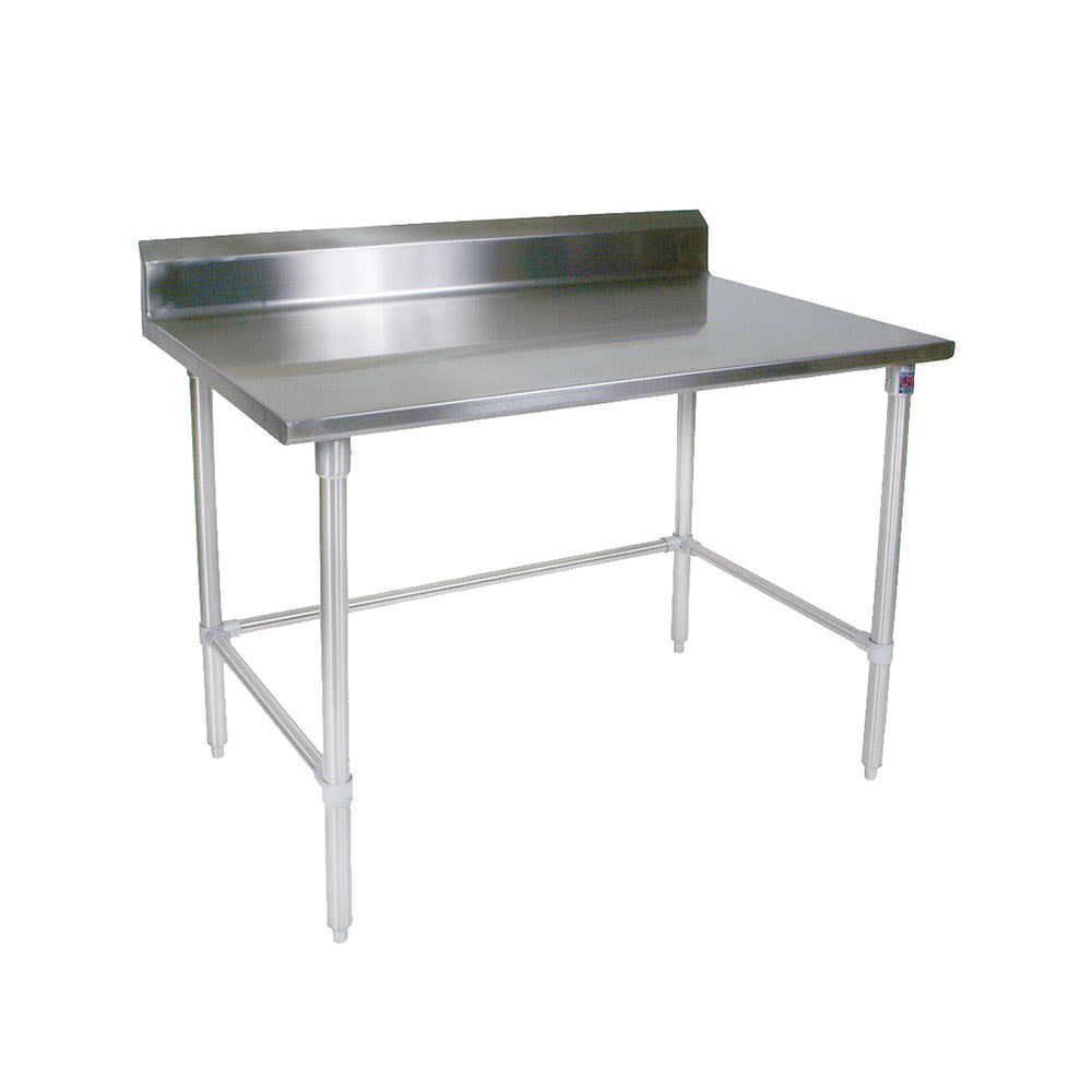 416-ST4R52472GBK 72" 14 ga Work Table w/ Open Base & 300 Series Stainless Top, 5" B...