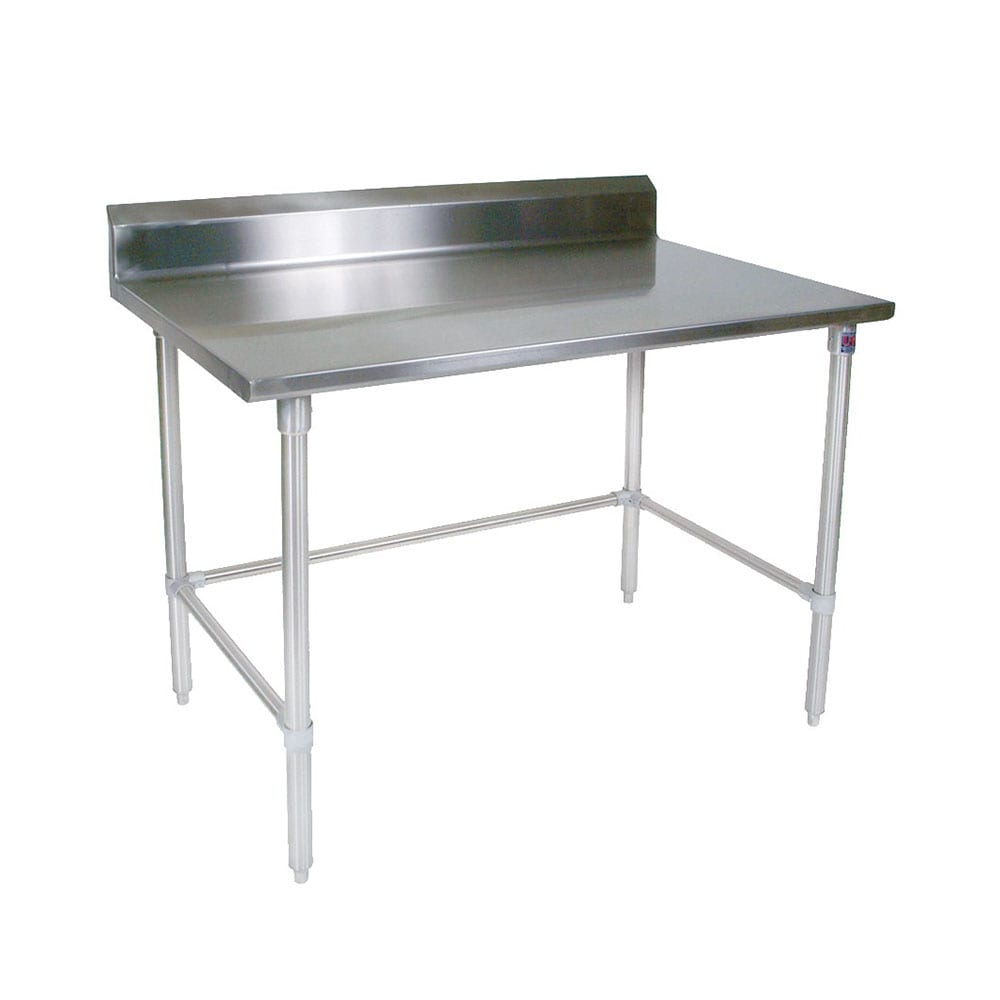 416-ST4R53072GBK 72" 14 ga Work Table w/ Open Base & 300 Series Stainless Top, 5" B...