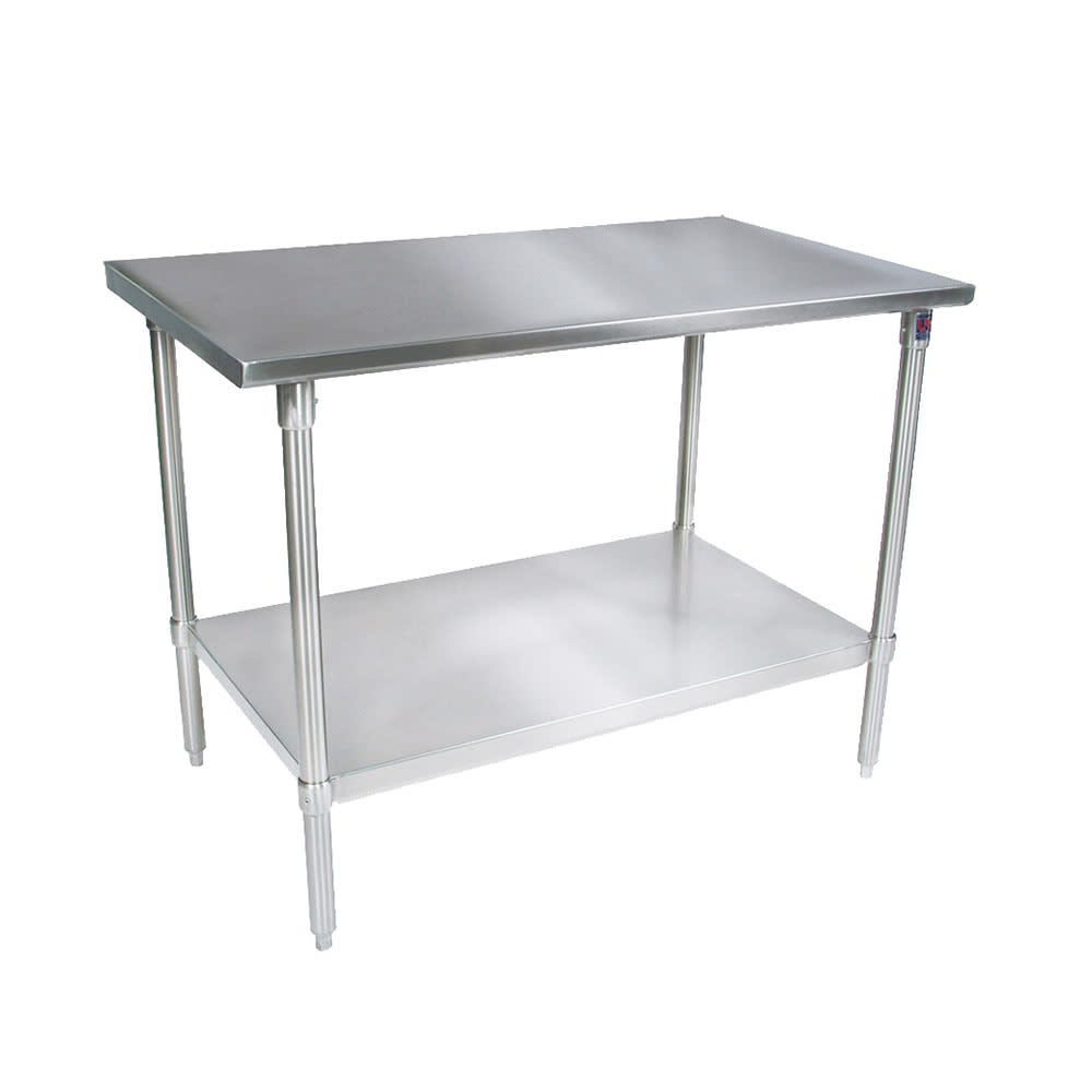 416-ST42472GSK 72" 14 ga Work Table w/ Undershelf & 300 Series Stainless Flat Top